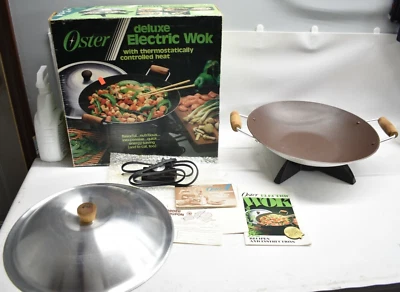 Oster Deluxe Wok Eléctrico con Termostato Control de Calor Vintage Silverstone Antiadherente Foto 1 de 4