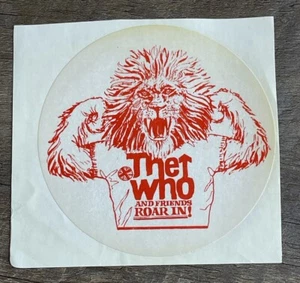 Rare Vintage The Who And Friends Roar In Lion 3.5” Diameter Sticker TakTik Band - Picture 1 of 3