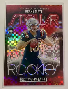 Patriots Drake Maye Mint 2024 Rookies & Stars Stellar Rookies Red Plaid Prizm RC - Bild 1 von 1