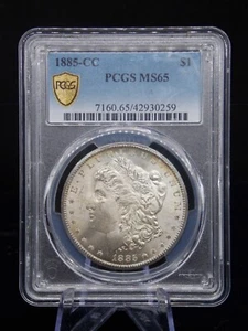 US 1885-CC CARSON CITY MORGAN SILVER DOLLAR SLABBED PCGS MS 65 - Bild 1 von 2