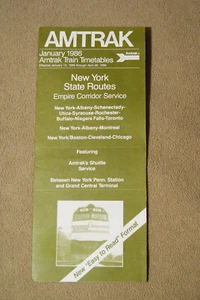 Amtrak Timetable - New York State Routes - Jan, 1986 - Picture 1 of 1
