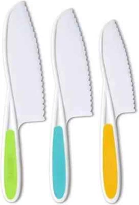 5 Pcs Kids Knives, Kids Safe Cooking Knife, Plastic Kids Kitchen Knife Set with - Picture 1 of 16