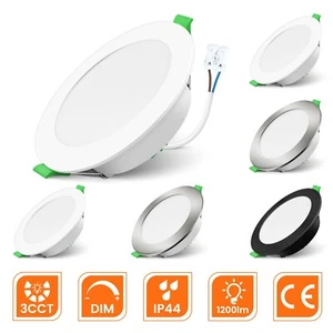 Foco empotrable LED 75-130mm 8W 10W 12W regulable CCT Plafón puntos redondos IP44 - Imagen 1 de 24