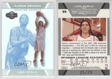 2007-08 Topps Co-Signers Silver Blue Foil /29 Luis Scola Aaron Brooks Rookie RC