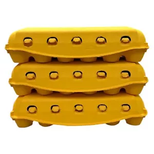 142 X Happy Yellow Full Dozen Carton 12-Egg Recyclable Egg Cartons - Picture 1 of 4