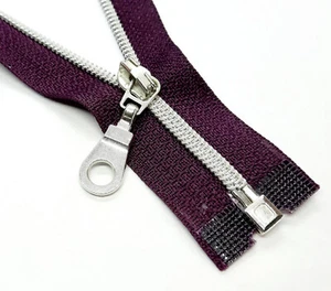 SO Reißverschluss Aubergine Größe#3 1-Weg teilbar Nylonspirale metallisiert 56cm - Picture 1 of 2