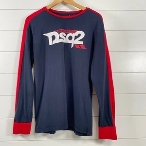 Dsquared2 Herren Y2K Spellout Langarm Hemd L Blau Made in Italy Alternative - Bild 1 von 9