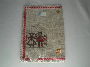 Vintage Indanthren Placemat Napkin Set Textile Beige Austria Haller Textilwerk - Picture 1 of 4
