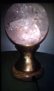 Bergkristallkugellampe Unikat angefertigte Bergkristall Kugel Lampe - Bild 1 von 2