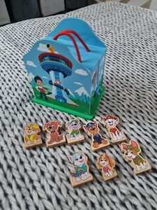 Paw Patrol Wooden Carry Along House Case With 8 Wooden Figures Toy Playset Chase - Picture 1 of 7