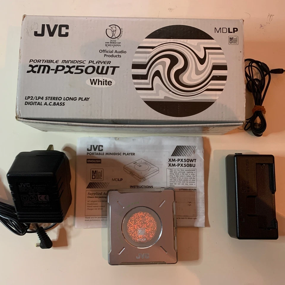 JVC XM-PX50WT Portable MiniDisc MD Player - White/Silver. BOXED - Image 1 of 4
