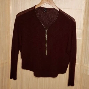 Windsor leichter Damenpullover rot schwarz strukturiert Dolmanärmel XS - Bild 1 von 7