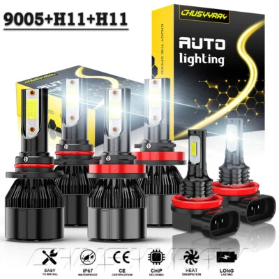 Combo de faros LED altos bajos + luces antiniebla para Mitsubishi RVR 2011-2019 6000K Foto 1 de 4