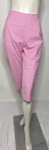 KIM ROGERS Mujer Rosa Blanco Lunares Elevador Recto Cortado Capri Talla 12 - Imagen 1 de 5