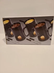 Kovot Set Of 2 Ceramic Fondue Mugs and 4 Forks ( 235ml ) BRAND NEW! - Picture 1 of 4