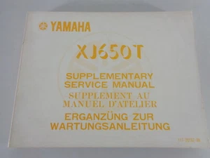 Manual de Taller Suplemento Yamaha XJ 650 T Stand 1982 - Imagen 1 de 3