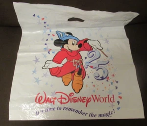 Vintage Walt Disney World 25th Anniversary Plastic Shopping Bag 23.5" x 20.5" - Picture 1 of 3