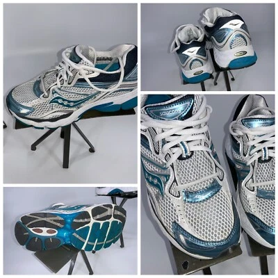 Zapatos para correr Saucony Omni 10 talla 7 ancho 10120-1 blanco azul como nuevos YGI H2S-7 Foto 1 de 4