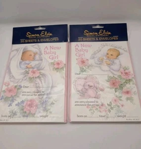 40 X Birth Announcements It's A Girl Baby Cards Babies Girls Announcement - Picture 1 of 3