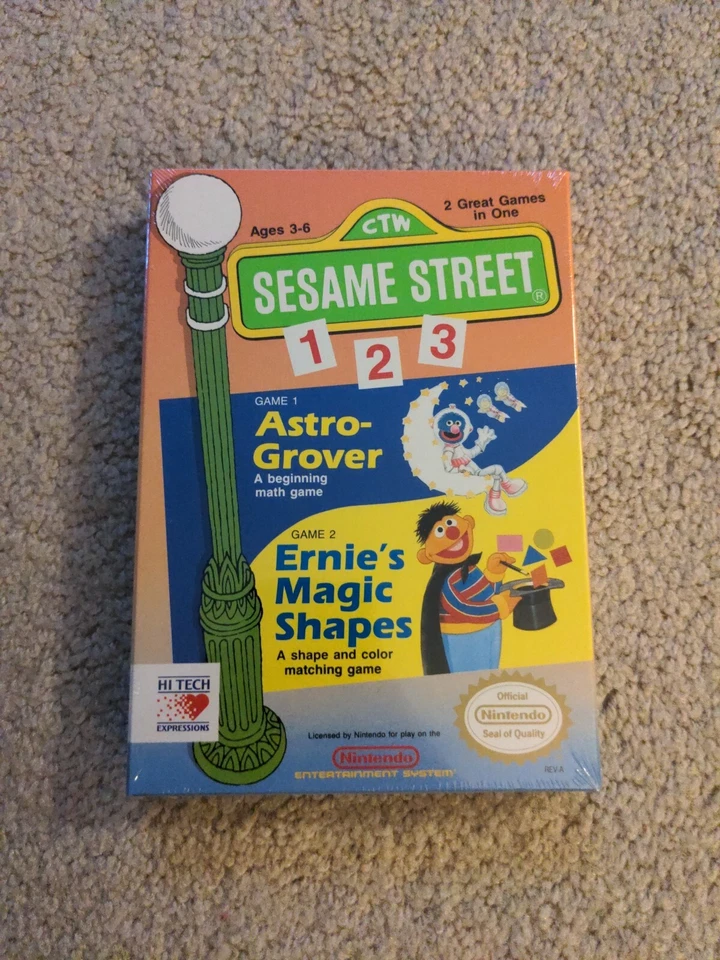 SESAME STREET 123 ASTRO-GROVER ERNIE'S MAGIC SHAPES NINTENDO (NES) 1988 - Image 1 of 4