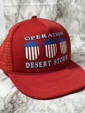 Vintage OPERATION DESERT STORM Mesh Rope Snapback Trucker Cap Hat
