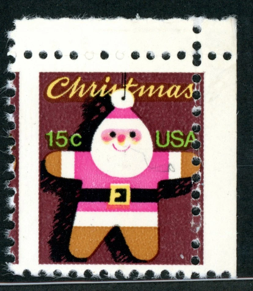 EFO 1800 CHRISTMAS -- CORNER MARGIN "MISPERFED SANTA" - Image 1 of 1