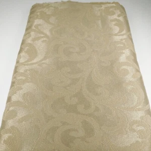 Gold Satin Brocade Jacquard Fabric Lot of 2 Yards Home Decor Fabric 54" Wide - Picture 1 of 7
