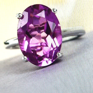 Natural Patroke Quartz Solitaire Ring 9 Platinum Over Sterling Silver 6.15 ctw - Picture 1 of 8