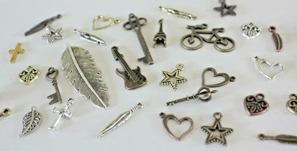 10-100pcs Mixed Bulk Metal Charms Beads Jewelry Findings Craft Scrapbooking Art - image 1 of 4