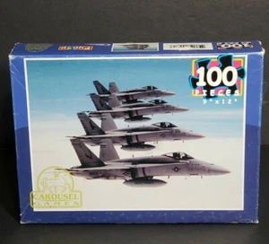 Navy Fighter Jets Planes Puzzle 100 Piece Carousel Games 9"x12" NOS SEALED READ - Picture 1 of 12