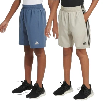 Adidas Youth 2-Pack Pull-On Shorts, Navy/Tan, XL - Image 1 of 2