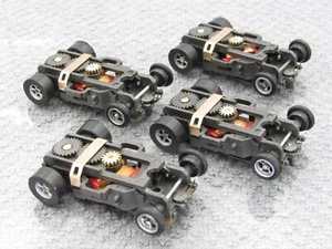 AURORA AFX LOT OF 4 SERVICED MAGNATRACTION CHASSIS ALL RUN GREAT NEW TIRES #1 - Picture 1 of 5