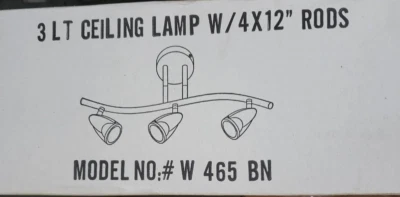 LÁMPARA DE TECHO TRANS GLOBO W-465 BN 3LT CON VARILLAS DE 4X12" NÍQUEL CEPILLADO (OR4UP) Foto 1 de 4