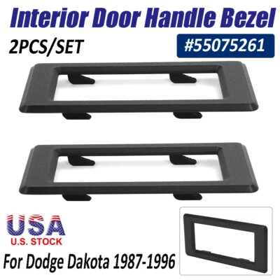 HEAVY DUTY SET OF 2 - FOR DODGE DAKOTA 1987-1996 INTERIOR DOOR HANDLE TRIM BEZEL - Image 1 of 4