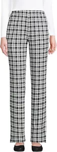 Lands' End Women s Sport Knit Pants Warm Graphite Multi Plaid Petite X-Large - Picture 1 of 5