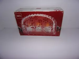 Mikasa Frosted Glass Santa's Folly 3 Votive Holder, Reindeer & Sleigh / New - Picture 1 of 5