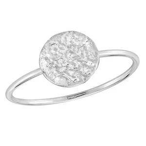 Anillo de plata de ley de 8 mm círculo disco redondo acabado texturizado minimalista-9 - Imagen 1 de 5