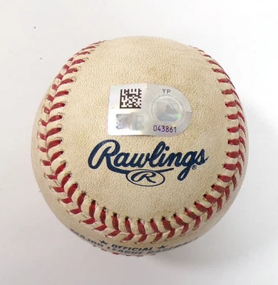 2022 Marlins @ Pirates Game Used Baseball Avisail Garcia/Zach Thompson COA - Image 1 of 3