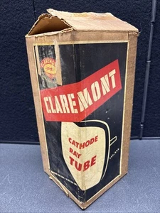 VINTAGE CLAREMONT CATHODE RAY TUBE RCA TELEVISION PICTURE TUBE CRT-ORIGINAL BOX - Picture 1 of 12