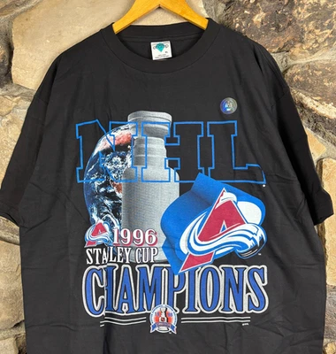 Vintage Colorado Avalanche 1996 Stanley Cup Champion T Shirt XL Deadstock NOS - Image 1 of 4