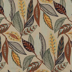 Mulberry Home - Forest Leaves - Indigo Teal - Fabric Remnant - 130cm x 30cm - Picture 1 of 1