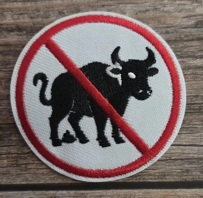 No Bullsht Crap Funny Cowboy Southern Western Iron on Patch - Image 1 of 2