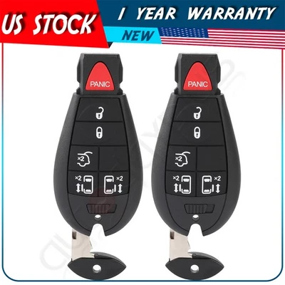 2 Remote Car Key Fob for Chrysler Town and Country 2008 2009 2010-2016 6 Buttons - Image 1 of 4