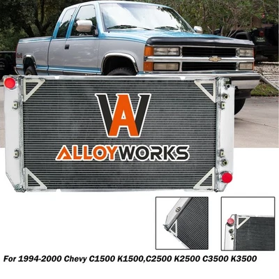 4-Row Radiator For 1994-2000 Chevy C1500 K1500,C2500 K2500 C3500 K3500 V8 6.5L - Image 1 of 4