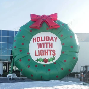 Giant 30ft tall Inflatable Christmas Wreath Outdoors Christmas Decorations - Picture 1 of 3