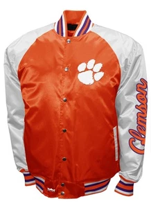 Clemson Tigers Franchise Club Game Satin Full-Snap Jacket - Orange - Picture 1 of 3