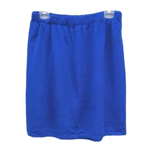 Dylani Knit Skirt Sz L Blue Santana Pull on Elastic Waist Dress Casual Sweater  - Picture 1 of 3