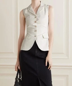 RENAISSANCE Damen Leila Weste Off White Made In Italy Größe 6 (IT 42) Neu mit Etikett - Bild 1 von 5