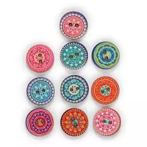 50pcs Retro Theme Wood Buttons Sewing Scrapbooking Clothing Crafts Making Decor - Picture 1 of 1