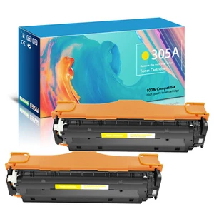 2PK Yellow Toner for HP 305A CE412A LaserJet Pro 400 color M451nw M451dn M451dw - Picture 1 of 12
